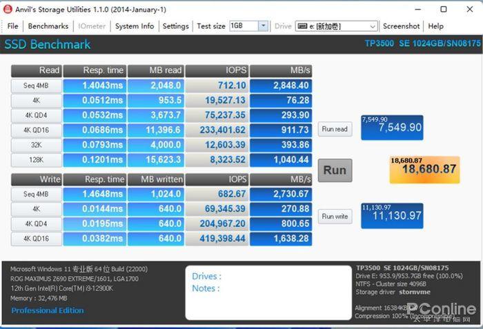 高速与稳定并存：金泰克TP3500 SE 1TB实测_金泰克2400u_金泰克s300120g评测